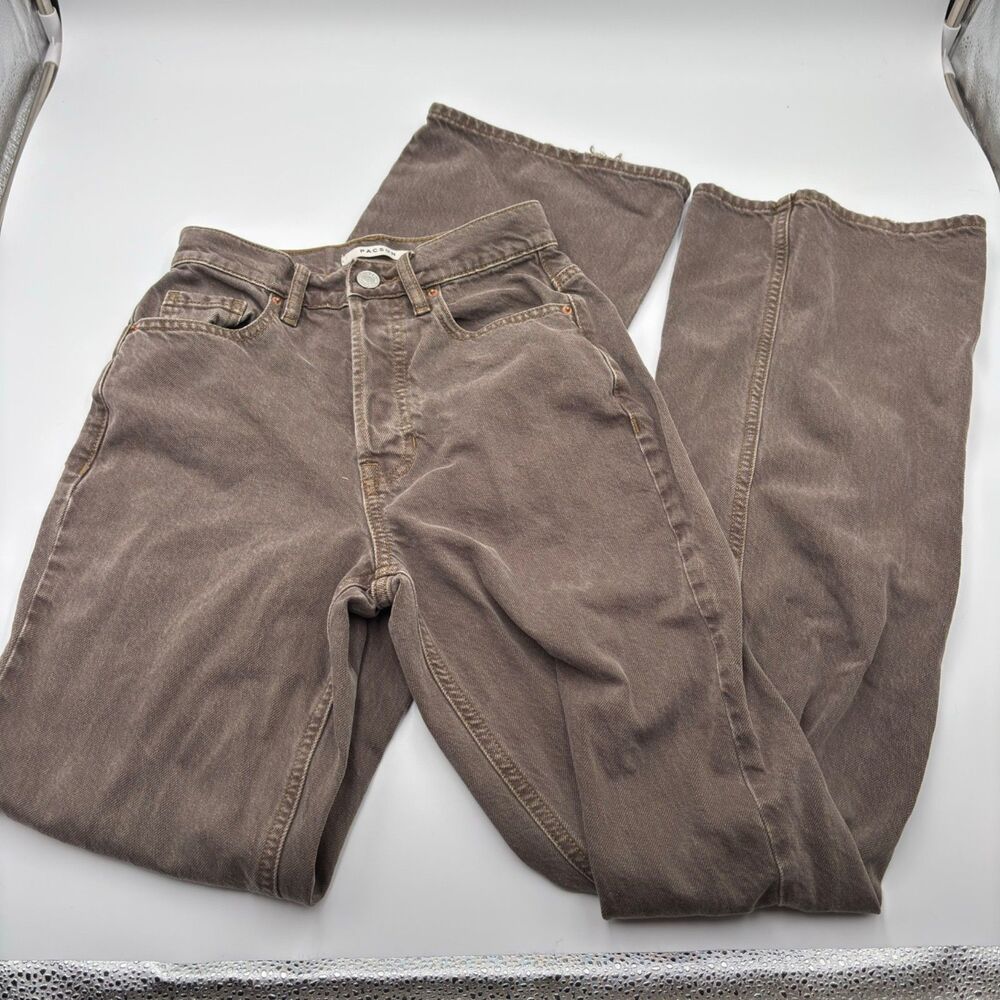 PacSun Y2K High Rise Bootcut Jeans Womens 23 Brown 100% Cotton Button Fly